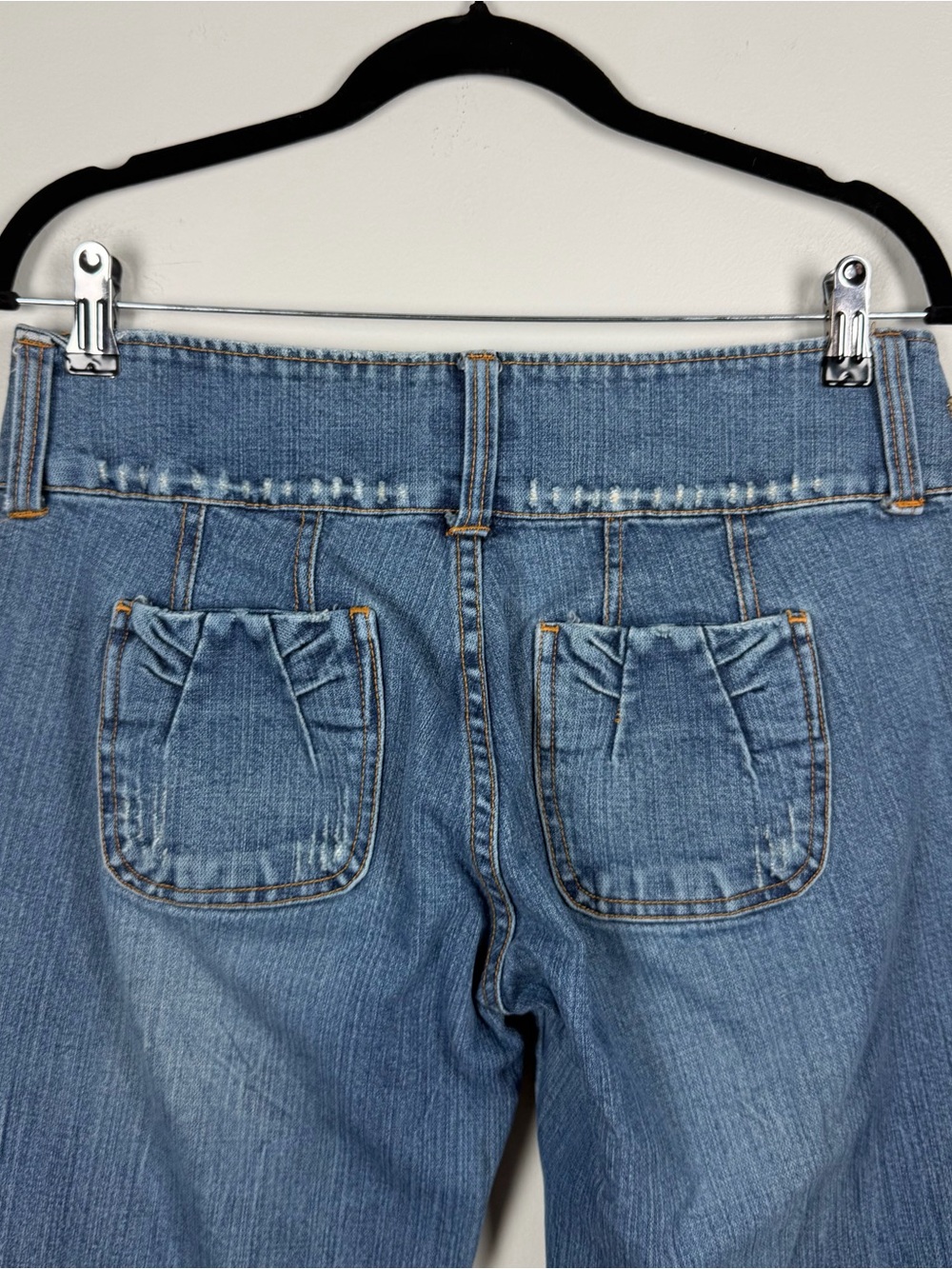 Vintage Y2K Decoded Blue Denim Flare Jeans Beaded Low Rise Boho Festival 9/10 - Picture 10 of 10